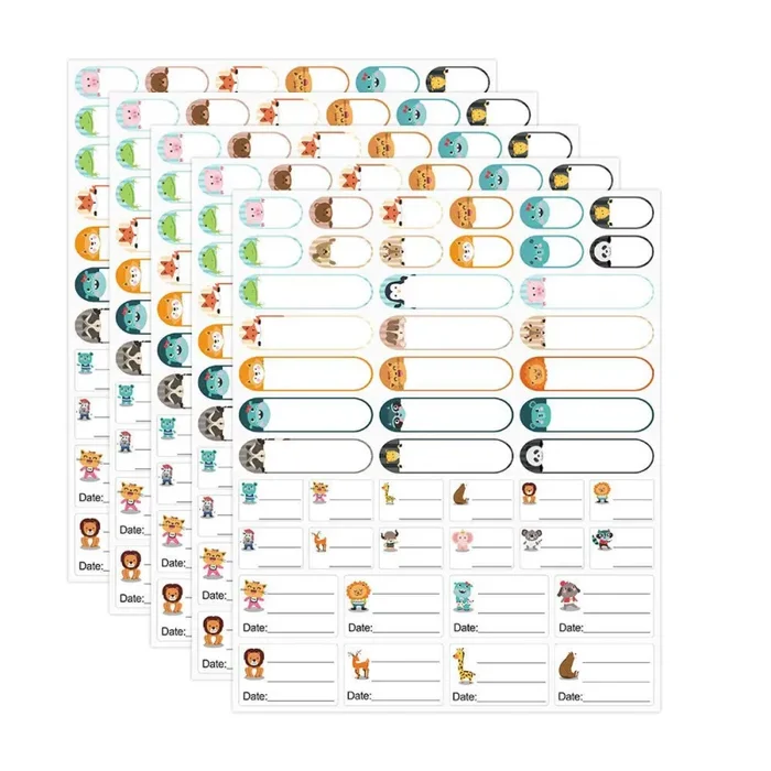Etichette Adesive Personalizzate Aasilo, Adesivo con Nome Impermeabile Vuoto, Etichette Adesive per La Scuola Targhette con Nome Colorate per Bambini per Biberon (235 pezzi)