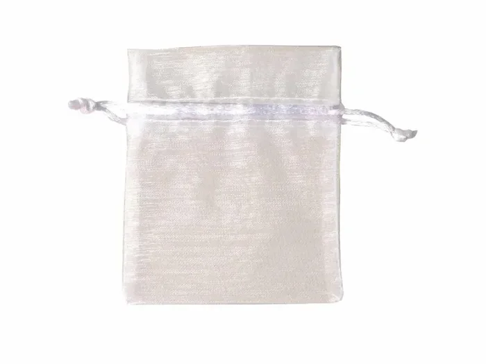 ETM Bag Organza con Tirante 8 x 10 Cm Sacchetto Portaconfetti Bianco 12 Pz Vendita calda