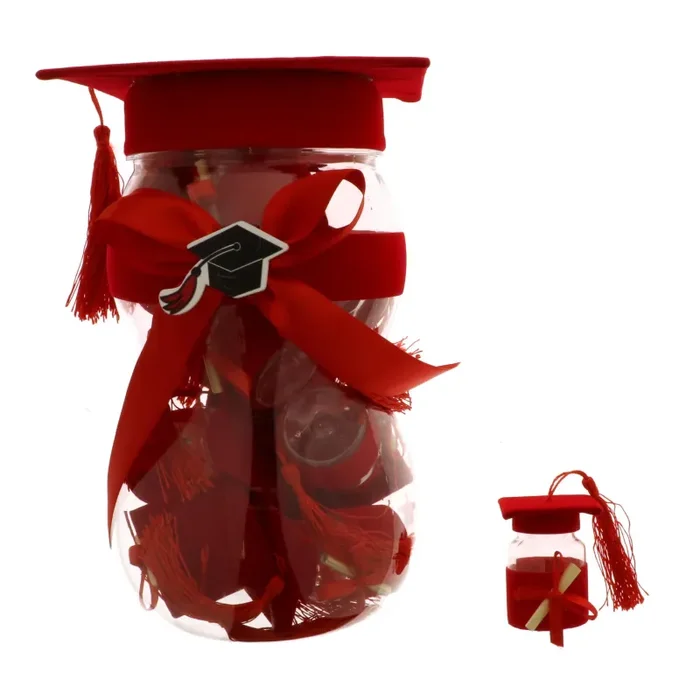 ETM Barattolo Laureus Maxi Box Vetro Tappo Tocco con 12 Bottiglie Portaconfetti