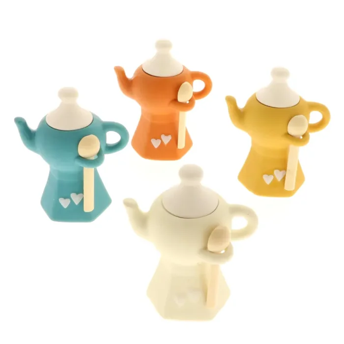 ETM Bomboniera Caffe Moka 2 Cuori H 12 Cm Colorate 1 Pz In saldo