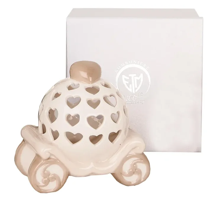 ETM Bomboniera Carrozza con Led 11 Cm Scatola Regalo