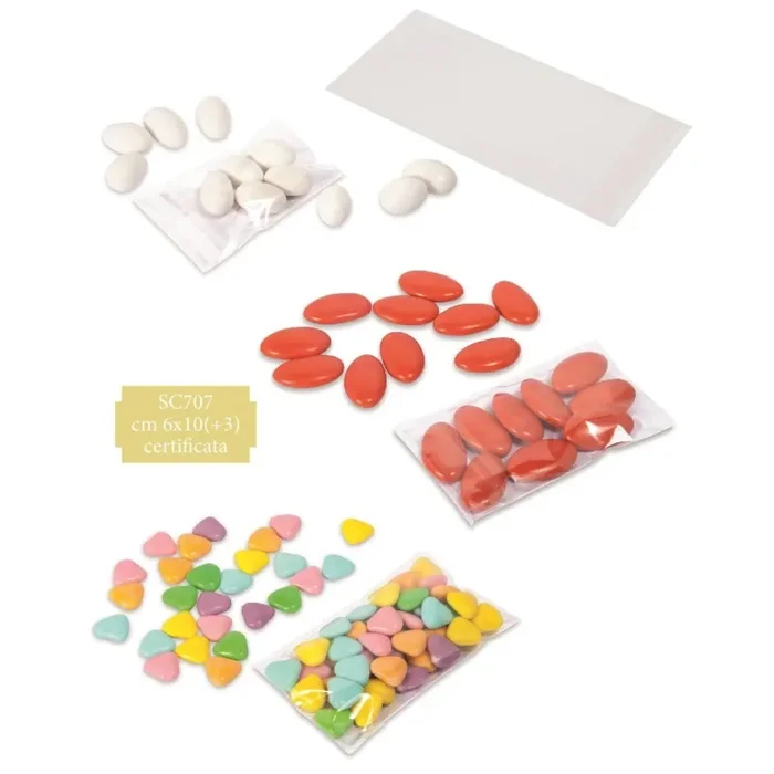 ETM Bustina Alimentare Crystal Trasparente 6 x 10 + 3 Cm Portaconfetto 100 Pz Vendita online