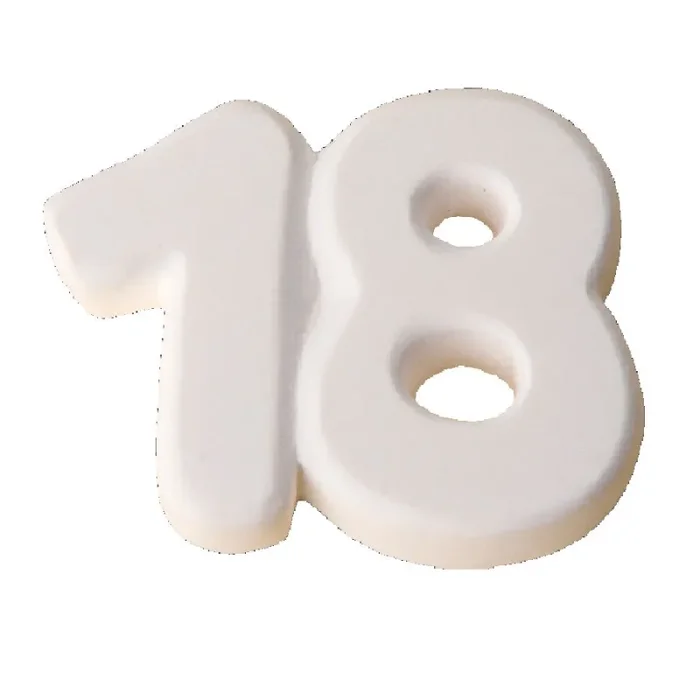 ETM Gesso 18 Anni Bomboniera Applicazione 3,5 Cm Bianco 12 Pz