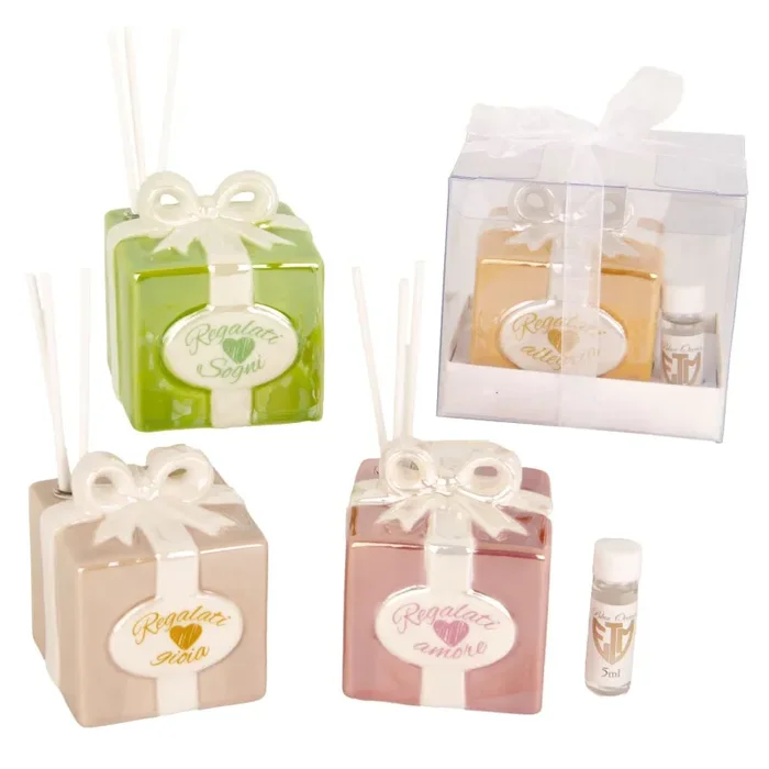 ETM Gift Diffusore Ass. 7 x 7 Cm H 8 Cm Bomboniera con Box 1 Pz