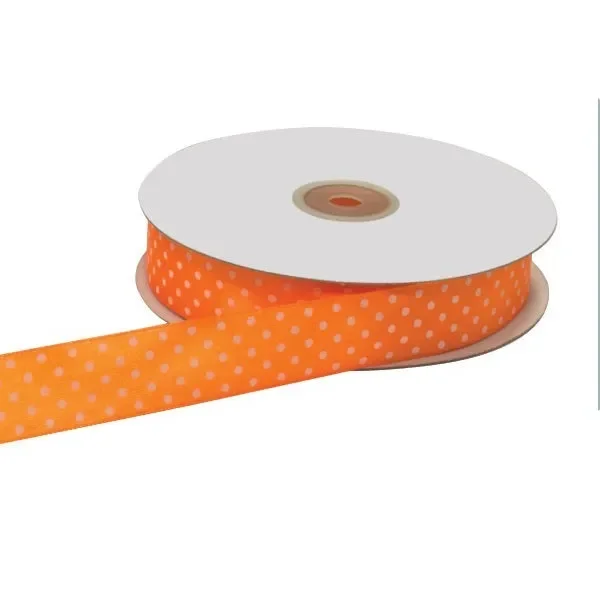 ETM Nastro Doppio Raso Pois 10 Mm 50 Mt Arancione