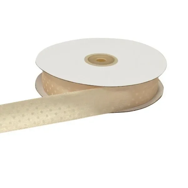 ETM Nastro Doppio Raso Pois 10 Mm 50 Mt Avorio