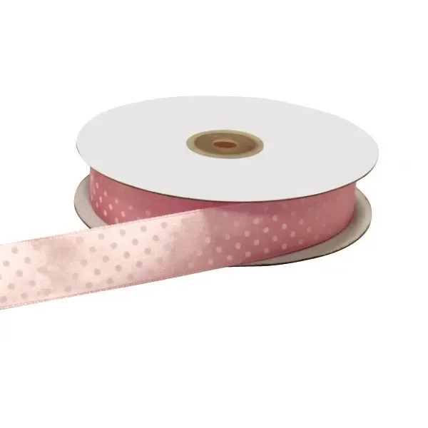 ETM Nastro Doppio Raso Pois 10 Mm 50 Mt Rosa