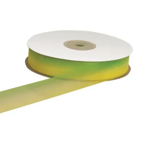 ETM Nastro Organza Bicolore 20 Mm 50 Mt Verde Giallo Moda