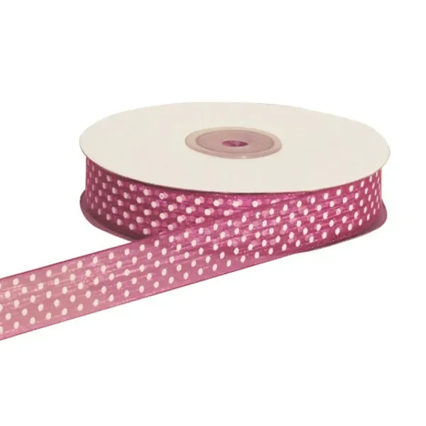 ETM Nastro Organza Pois 20 Mm 50 Mt Fuxia