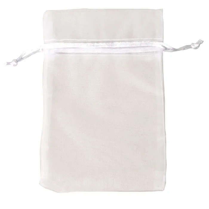 ETM Sacchettini Bag in Organza con Tirante 10 x 15 Cm Bianco 12 Pz