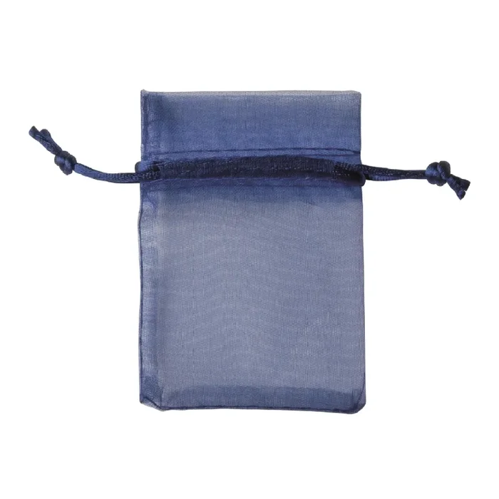 ETM Sacchetto Bag Organza con Tirante Bomboniera Portaconfetti 8 x 10 Cm Blu 10 Pz Fornitura
