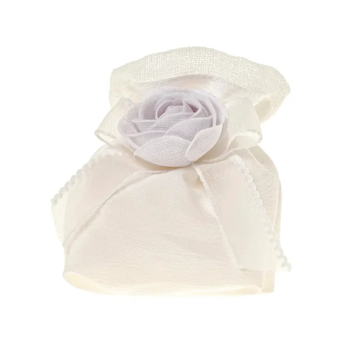 ETM Sacchetto Bocciolo Bag Quadro 10 Cm Portaconfetti Bianco