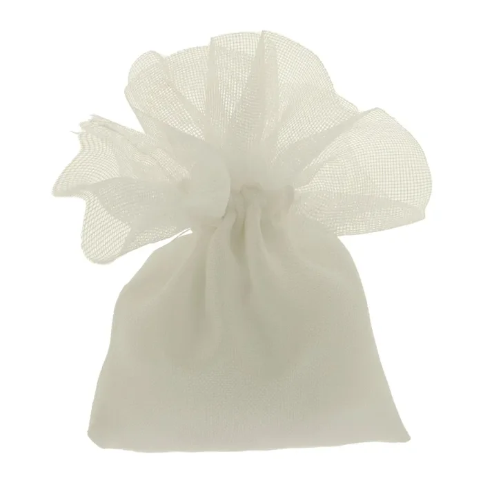 ETM Sacchetto Portaconfetti Ciuffo Bag 10 x 13 Cm Bianco 12 Pz