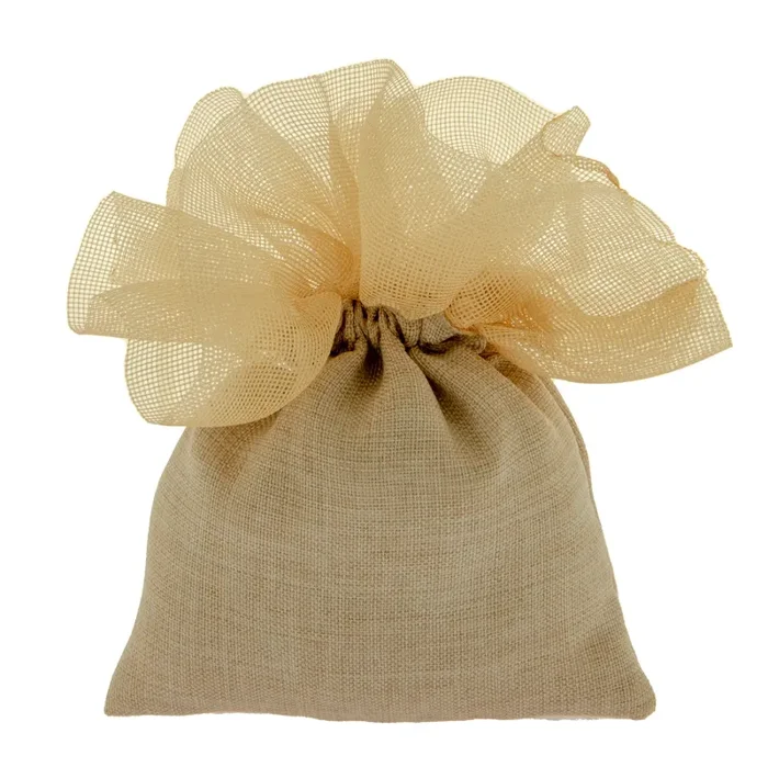 ETM Sacchetto Portaconfetti Ciuffo Bag 10 x 13 Cm Tortora 12 Pz