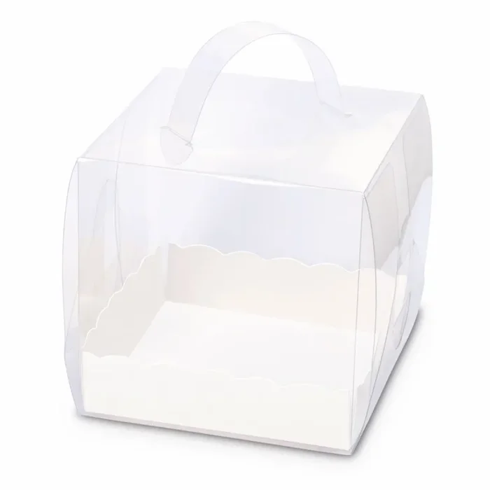 ETM Scatola Pvc Bomboniera Portaconfetti 8 x 8 x 9 Cm Bianco 12 Pz