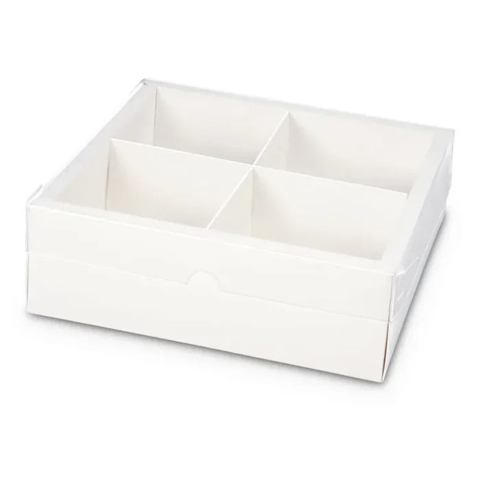 ETM Scatola Section Box Portaconfetti 10 x 10 x 4 Cm Bianco 12 Pz