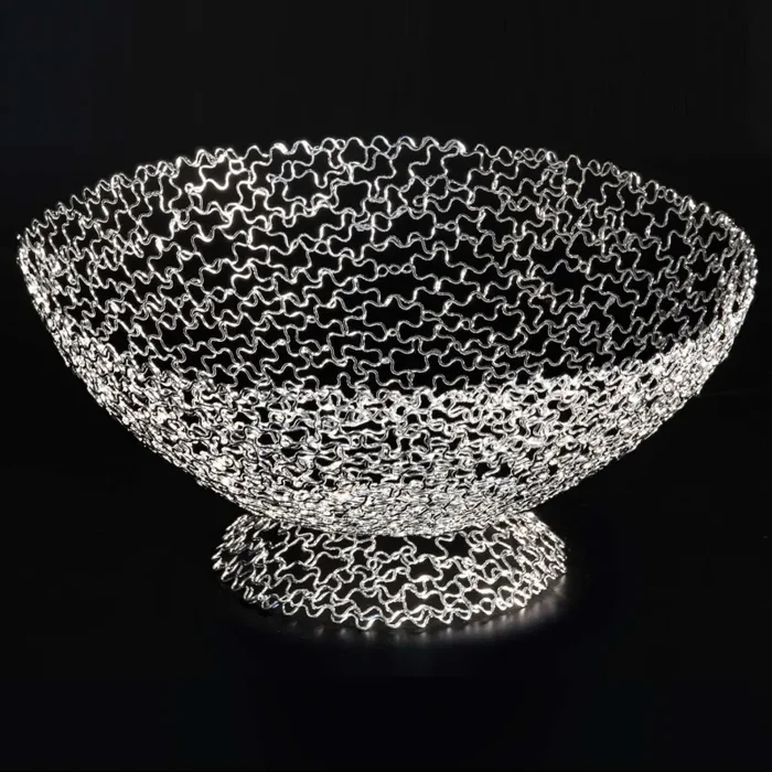 ETM Scintil Coppa con Piede D 26 Cm H 12 Cm Argento