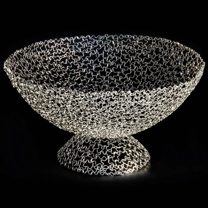 ETM Scintil Coppa con Piede Grande D 31 Cm H 17 Cm Argento