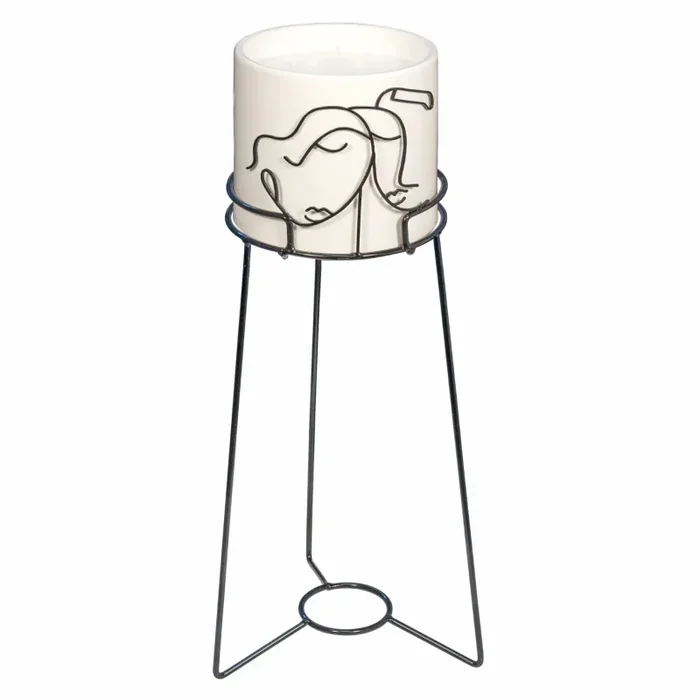 ETM Visi Candela D 17 / 22 Cm H 55 Cm Metallo Resina