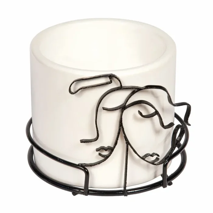 ETM Visi Portapiante D 8 Cm H 6 Cm Bianco