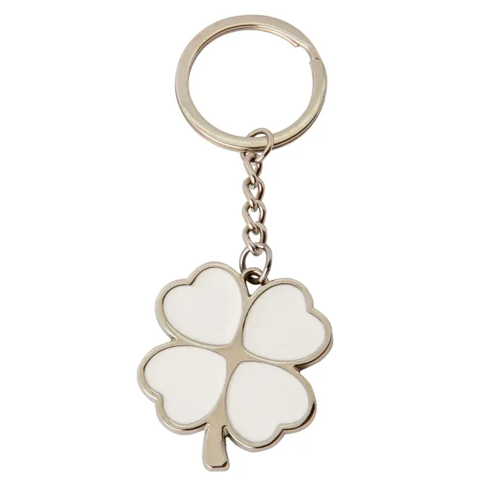 ETM Zama Portachiavi Quadrifoglio 4 Cm Bianco Silver 12 Pz