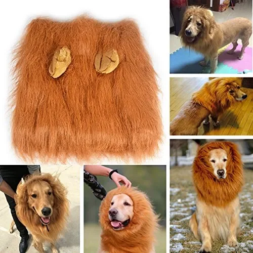 Etpark Cane Pet Costume, Grande Medio Regolabile Parrucca leone marrone - immagine 3