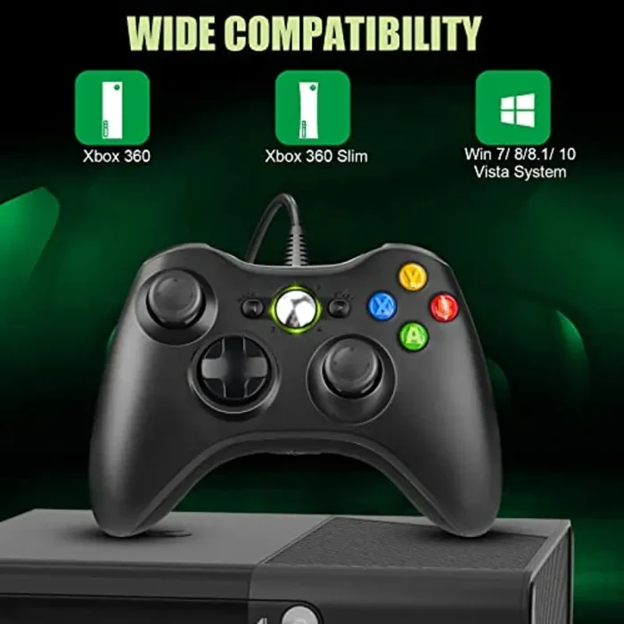 ETPARKK Controller per PC, Xbox 360 Game Controller, Wired Controller Compatibile per Xbox 360/Xbox 360 Slim, USB Wired Joystick per PC(Windows 7/8 / 8.1 / 10 / XP / Vista) - immagine 2