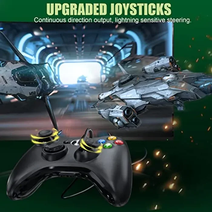 ETPARKK Controller per PC, Xbox 360 Game Controller, Wired Controller Compatibile per Xbox 360/Xbox 360 Slim, USB Wired Joystick per PC(Windows 7/8 / 8.1 / 10 / XP / Vista) - immagine 3