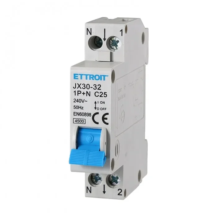 ETTROIT INTERRUTTORE MAGNETOTERMICO 1P+N 25A 220V 4.5KA | JX152540