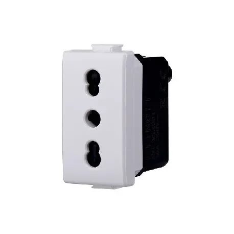 ETTROIT MT2001Presa Bipasso 2P+T 10/16A Bianco Compatibile Bticino Matix