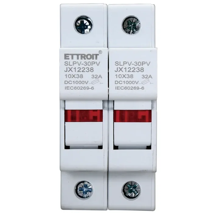 Ettroit portafusibile per fusibili cilindrici Base RT18-32 2P DIN 10,3x 38mm AC/DC | JX12238