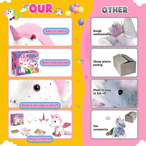 EUCOCO Peluche Unicorno Bambina Regalo, Regalo Bambina 3-7 Anni Giocattoli Unicorno Kit Pittura per Bambini 3-8 Anni Femmina Giochi Gioco di Ruolo Bambini 3-7 Anni Regalo Ragazza Braccialetto - immagine 3