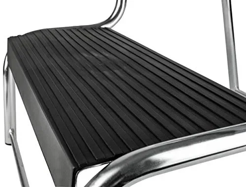 Eufab 11823 – Scalino con 2 gradini, zincato, Rivestimento in Gomma, L x… - immagine 2