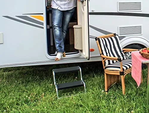 Eufab 11823 – Scalino con 2 gradini, zincato, Rivestimento in Gomma, L x… - immagine 3