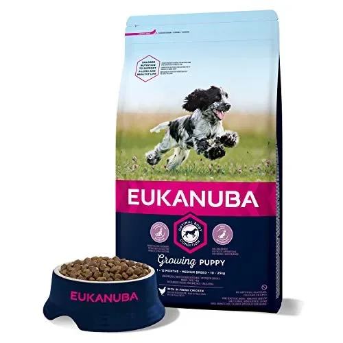 Eukanuba, Cibo Secco per Cani Cuccioli, Taglia Media, 1-12 Mesi, 3 kg