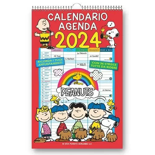 EURO PUBLISHING: Calendario Agenda Peanuts 2024 – Prodotto ufficiale – cm 29×44