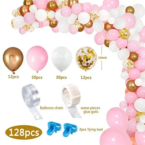 Evance 128 Pezzi Kit ghirlanda palloncino arco palloncini Rosa 128 - immagine 2