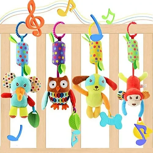 Evance 4 Pezzi Giocattolo da Appendere per Passeggino, Passeggino 4 Pack