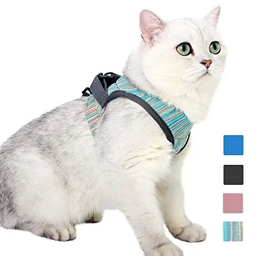 EVEL Set di Pettorina e guinzaglio per Gatti, Ultra Leggero L, Verde chiaro