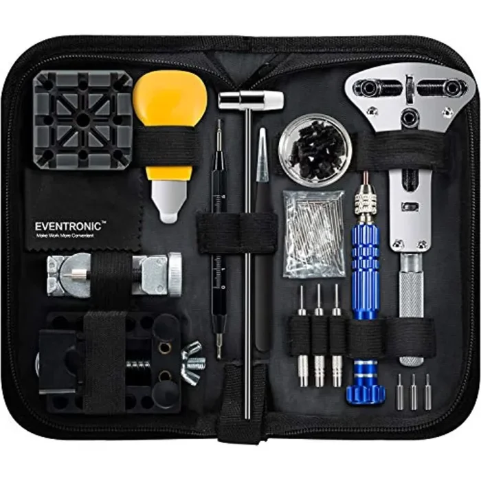 Eventronic Tool Kit Professionale di Riparazione Orologi, Attrezzi di Apertura Orologi e kit di Riparazione Orologio e portable tool kit orologiaio - immagine 3