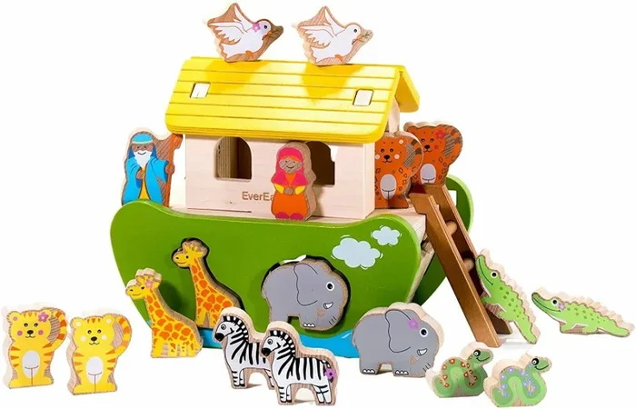 EverEarth 32686 Arca di Noè con Animali ordinamento Destrezza Multicolore