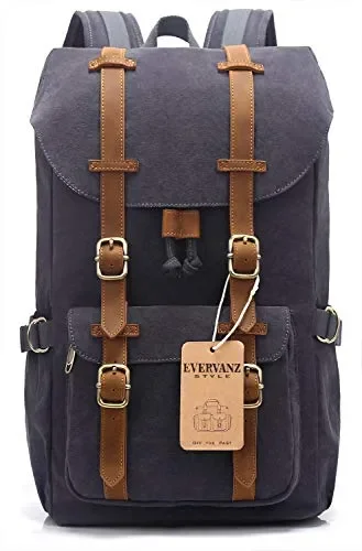EverVanz Zaino in Tela per Computer Portatile da 15″, Borsa 1. Gris Foncé