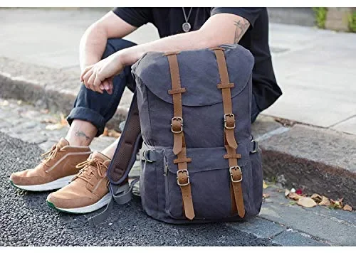 EverVanz Zaino in Tela per Computer Portatile da 15″, Borsa 1. Gris Foncé - immagine 2