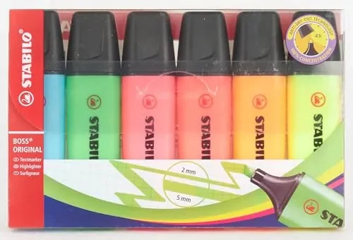 Evidenziatore – STABILO BOSS ORIGINAL – Astuccio da 6 – Colori assortiti - immagine 3