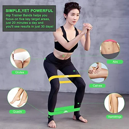 EVOLAND Elastici da Pilates Elastiche Fitness Set di 5 Banda Elastica 5 Pcs - immagine 2