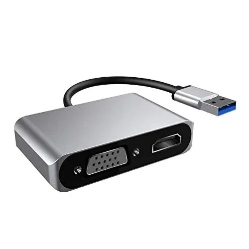 Excuty Adattatore da USB 3.0 a HDMI e VGA, Dual Display per Windows 7/8/10,…