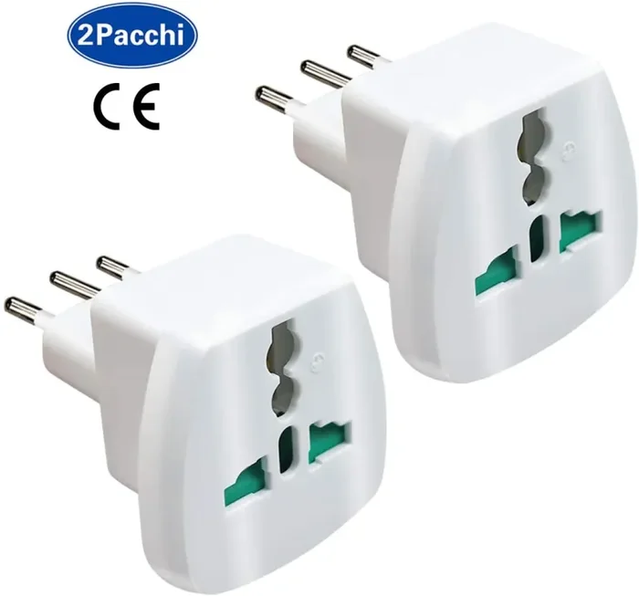 EXTRASTAR Adattatore Universale da Viaggio, Adapter/Adattatore da Viaggio World to Italy, Bianco, 2 Pezzi