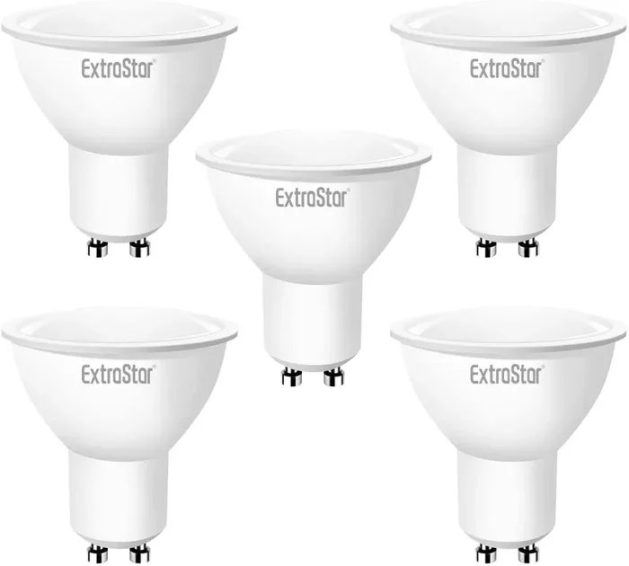 EXTRASTAR Lampadina LED GU10, 8W (equivalenti a 64W), 6500K 640 lumen,luce bianca fredda- Pacco da 5 Online ora
