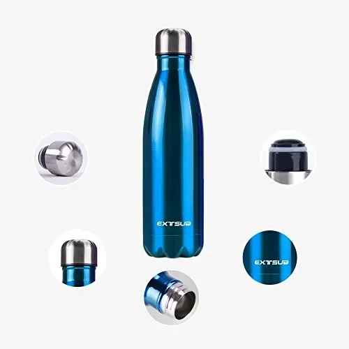 EXTSUD 500ml Bottiglia Termica Acciaio Inox Termos Bottiglietta per Blu In saldo - immagine 2