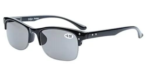 Eyekepper Nuovo Occhiali da Lettura Mezza Montatura in +3.50, Lente-grigio